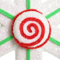 Extra Large White Snowflake with Mint Green Lolly Trim Snowflakes And Stars|
