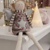 Fabric Sitting Angel with Grey Dress Christmas Angels|