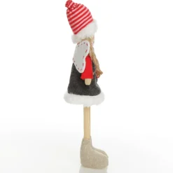 Fabric Standing Angel Star - Grey Dress Christmas Angels|