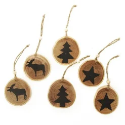 Farmhouse Tree Decorations - Set of 6 Christmas Tree Decorations|