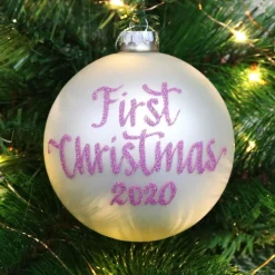 First Christmas Girl Personalised Christmas Bauble Personalised Baubles|