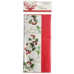 Floral Merry Christmas and Red Tissue Paper Wrap 10 Pack Gift Wrap, Boxes, Bags & Tags|