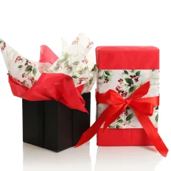 Floral Merry Christmas and Red Tissue Paper Wrap 10 Pack Gift Wrap, Boxes, Bags & Tags|