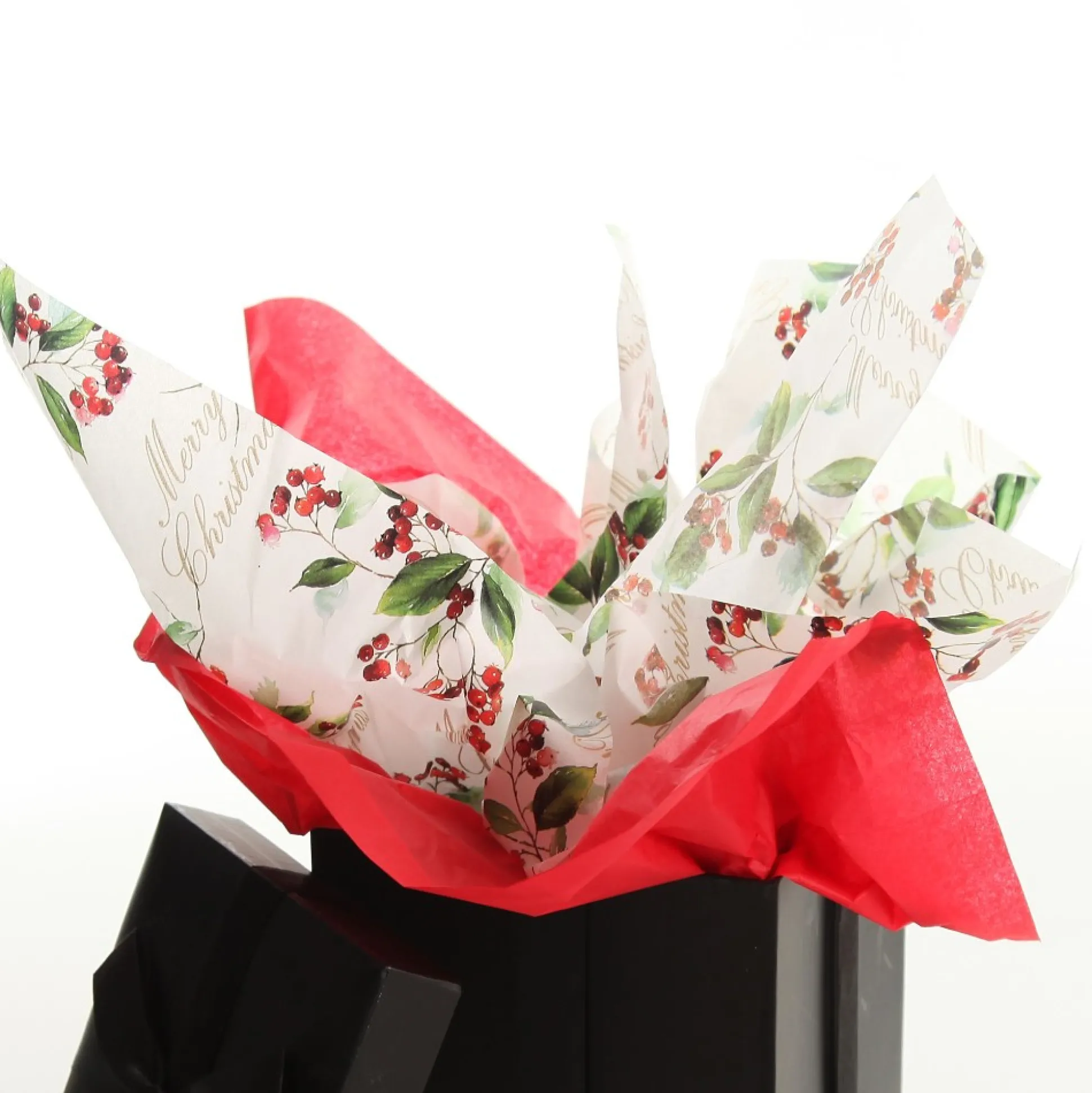 Floral Merry Christmas and Red Tissue Paper Wrap 10 Pack Gift Wrap, Boxes, Bags & Tags|