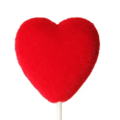 Fluffy Red Heart Pick Christmas Tree Decorations|