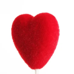 Fluffy Red Heart Pick Christmas Tree Decorations|