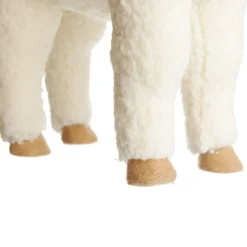 Fluffy White Llama with Hat - Standing Christmas Birds And Animals|