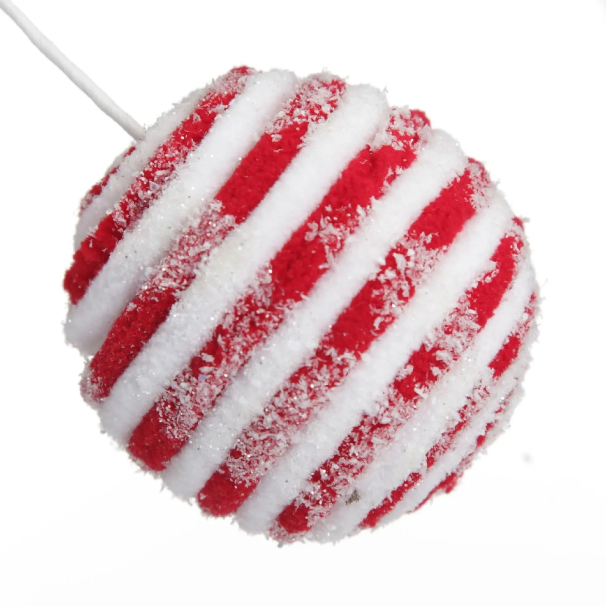 Frosted Candy Cane Ball Pick Christmas Tree Picks|