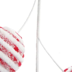 Frosted Candy Cane Ball Pick Christmas Tree Picks|