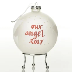 Frosted Peace Doves Christmas Bauble Personalised Baubles|