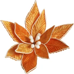 Gingerbread Poinsettia Flower Stem Christmas Flowers|