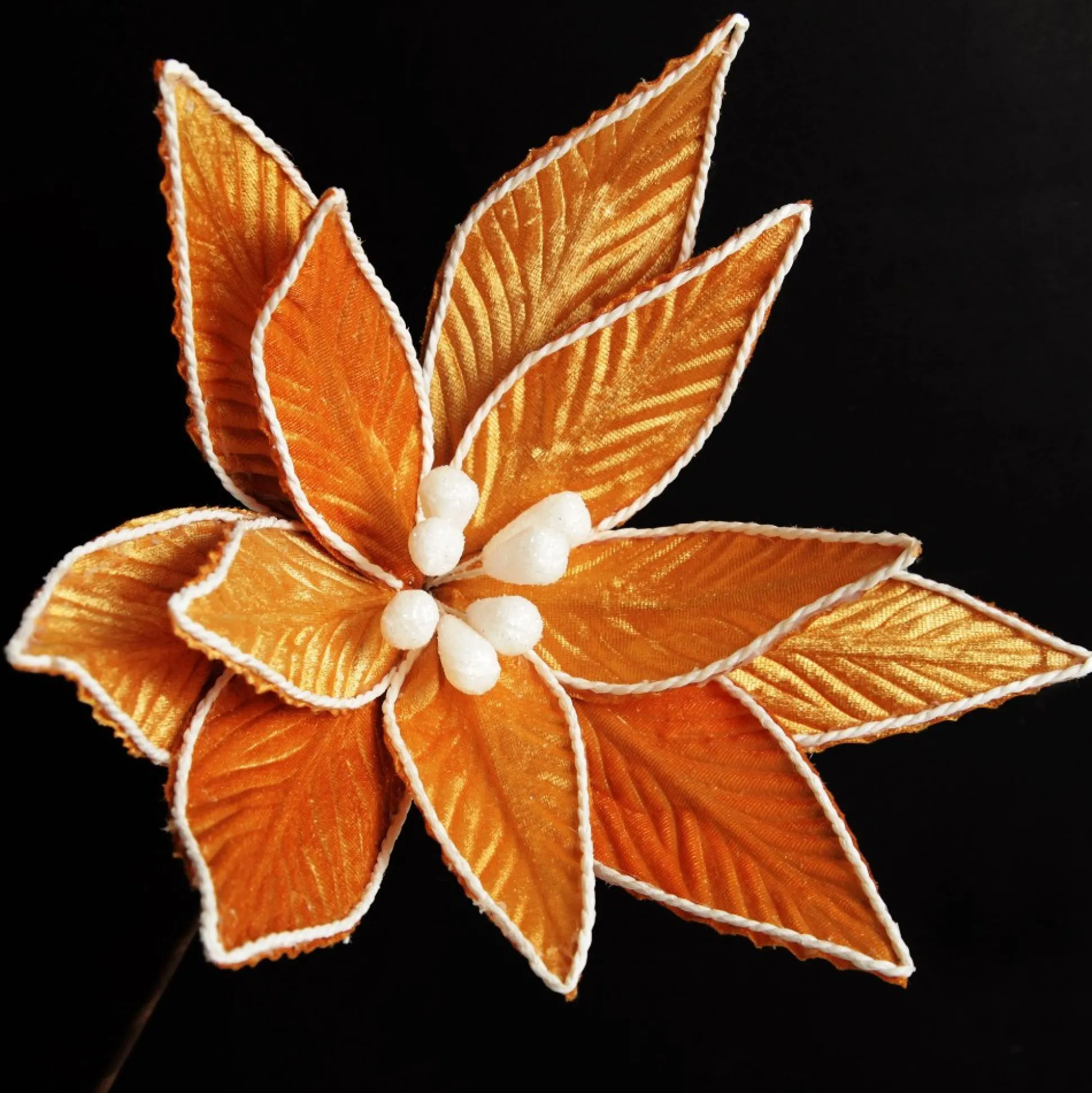 Gingerbread Poinsettia Flower Stem Christmas Flowers|