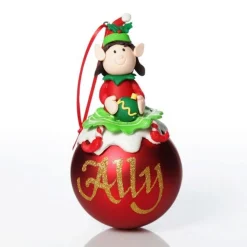 Girl Elf Shelf Sitter and Personalised Bauble Pack Bauble Value Packs|
