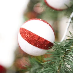Glitter Candy Cane Ball Pick Christmas Tree Picks|