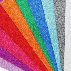 Glitter Foam Self Adhesive Mixed Colours A4 Sheets - Pack of 10 Christmas Craft Supplies|
