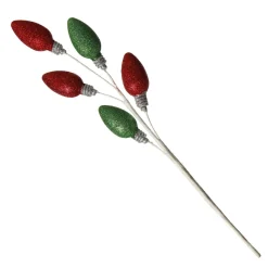 Glitter Light Bulb Christmas Tree Pick Christmas Tree Picks|