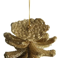 Gold Glitter Faux Hanging Pinecone Pinecones And Acorns|