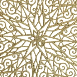 Gold Glitter Hanging Christmas Star Snowflakes And Stars|