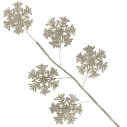 Gold Glitter Snowflake Christmas Spray Christmas Tree Picks|