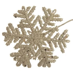 Gold Glitter Snowflake Christmas Spray Christmas Tree Picks|