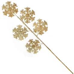 Gold Glitter Snowflake Christmas Spray Christmas Tree Picks|