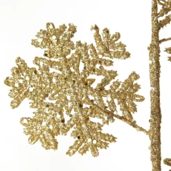 Gold Glitter Snowflake Christmas Spray Christmas Tree Picks|