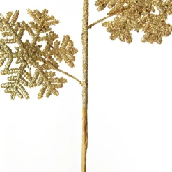 Gold Glitter Snowflake Christmas Spray Christmas Tree Picks|