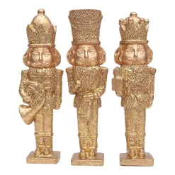 Gold Nutcracker Christmas Ornaments - Set of 3 Christmas Nutcrackers|