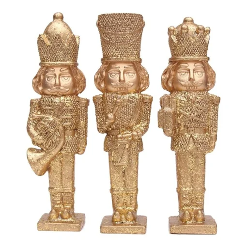 Gold Nutcracker Christmas Ornaments - Set of 3 Christmas Nutcrackers|