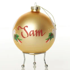 Gold Peace Doves Christmas Bauble Personalised Baubles|
