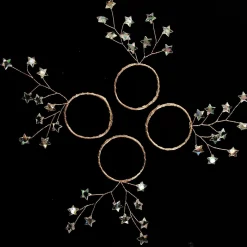 Gold Star Star Napkin Rings - Pack of 4 Christmas Table Decor|