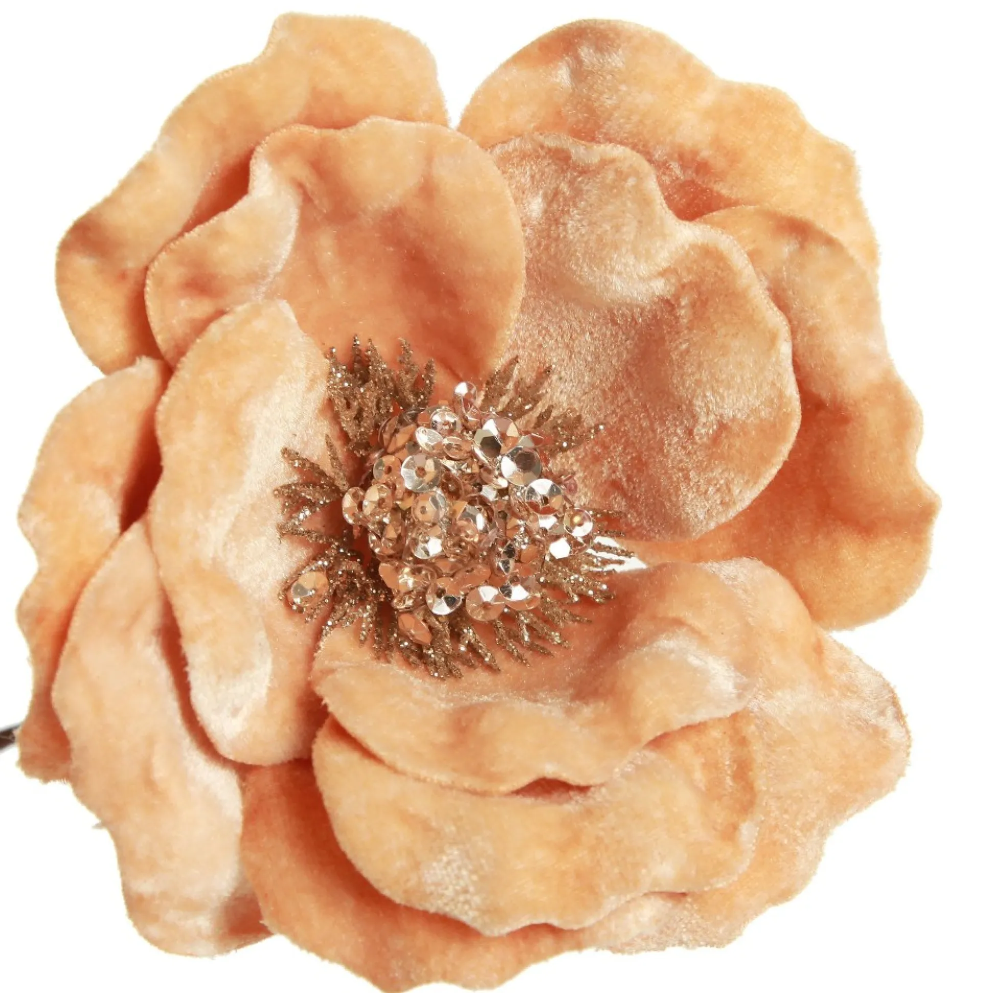 Gold Velvet Magnolia Flower Clip Christmas Flowers|