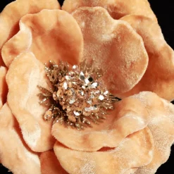 Gold Velvet Magnolia Flower Clip Christmas Flowers|