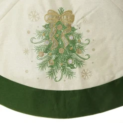 Green and Gold Mistletoe Christmas Tree Skirt Christmas Tree Skirts|