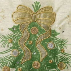 Green and Gold Mistletoe Christmas Tree Skirt Christmas Tree Skirts|