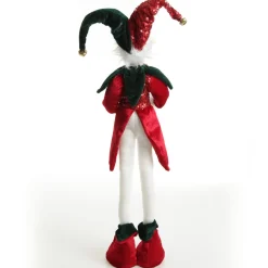 Green and Red Elf Standing Christmas Ornament Christmas Elves And Fairies|