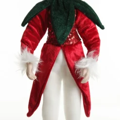 Green and Red Elf Standing Christmas Ornament Christmas Elves And Fairies|