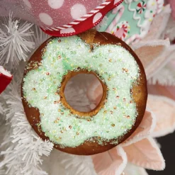 Green Iced Velvet Donut Christmas Tree Decoration Christmas Tree Decorations|
