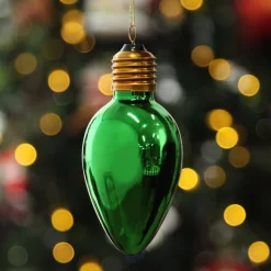 Green Light Bulb Hanging Christmas Decoration Christmas Tree Decorations|
