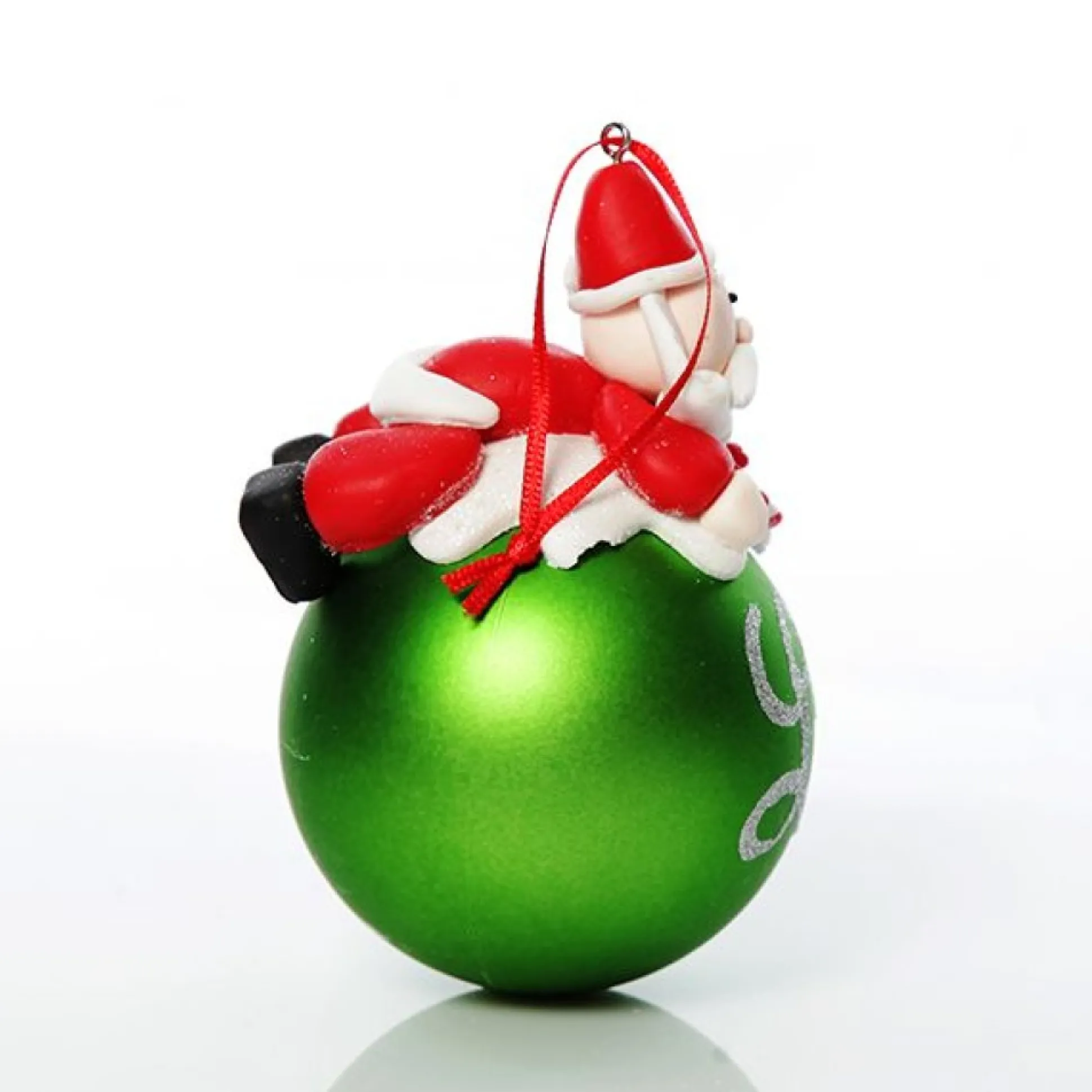 Green Santa Christmas Character Bauble Personalised Baubles|