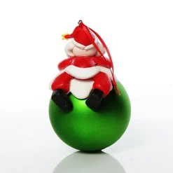 Green Santa Christmas Character Bauble Personalised Baubles|