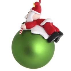 Green Santa Christmas Character Bauble Personalised Baubles|
