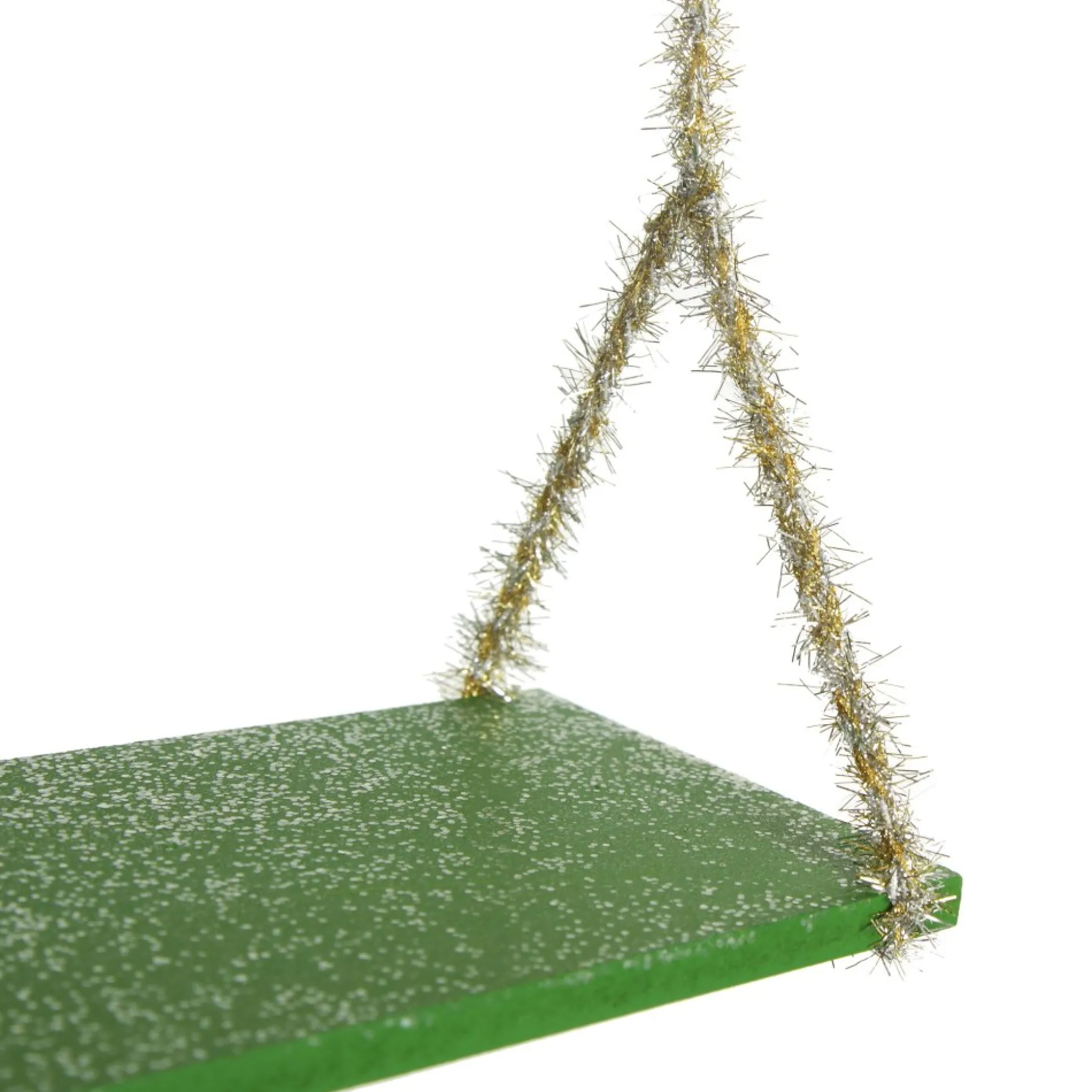 Green Tinsel Christmas Swing Ornament - Double Seat Christmas Ornaments|