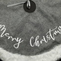 Grey and White Fur Christmas Tree Skirt Christmas Tree Skirts|
