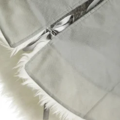 Grey and White Fur Christmas Tree Skirt Christmas Tree Skirts|
