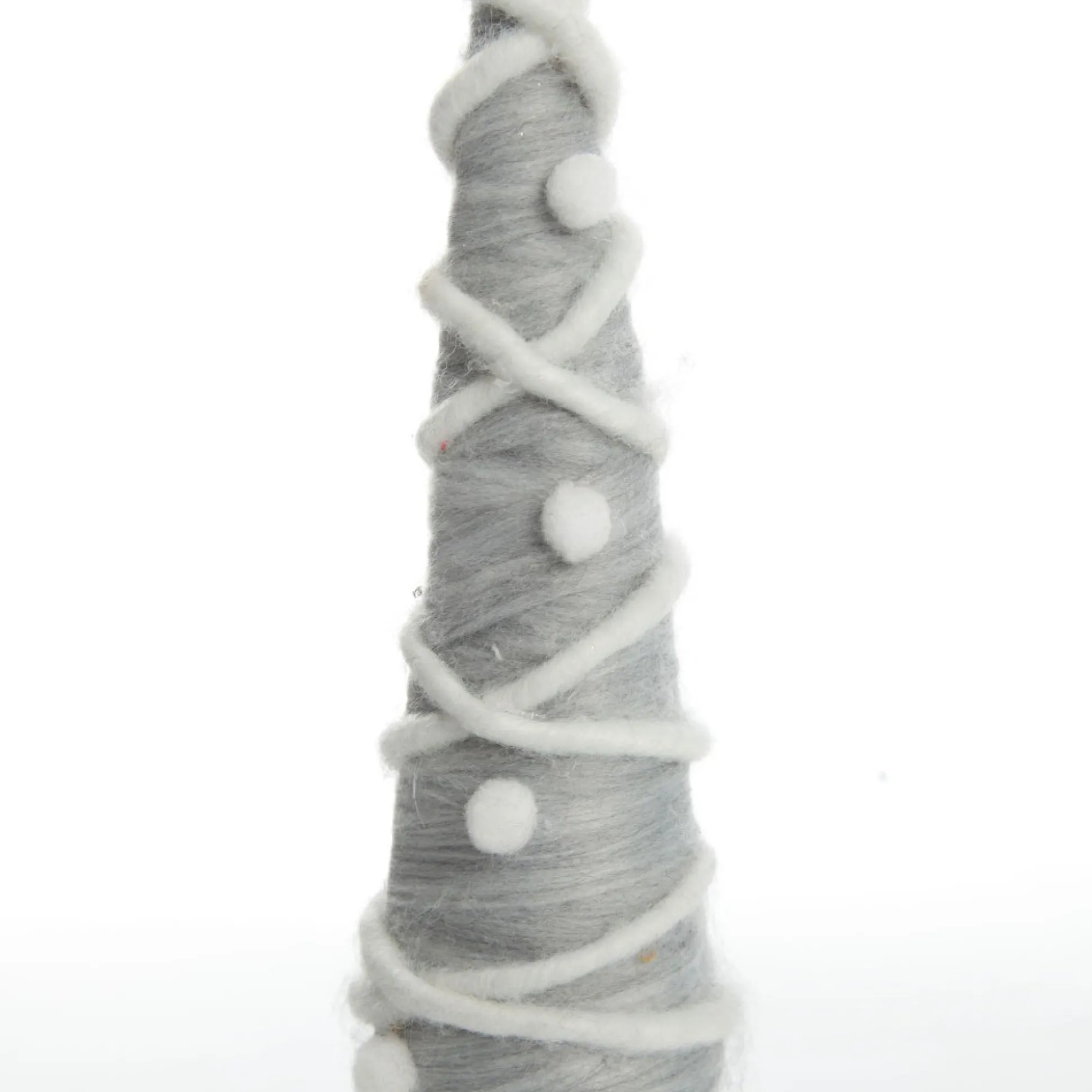 Grey and White Woolen Christmas Tree with Red Star Table Top Christmas Trees|