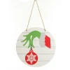 Grinch Holding Bauble Christmas Sign Wall Hangings And Signs|