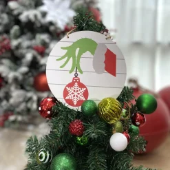 Grinch Holding Bauble Christmas Sign Wall Hangings And Signs|