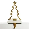 Hollow Raw Gold Tree Christmas Stocking Hanger with Quartz Base Stocking Hangers|