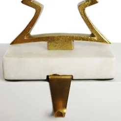 Hollow Raw Gold Tree Christmas Stocking Hanger with Quartz Base Stocking Hangers|